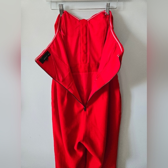ADELYN RAE Red Sweetheart Neckline Strapless Jumpsuit.Size Small - Picture 7 of 12